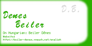 denes beiler business card